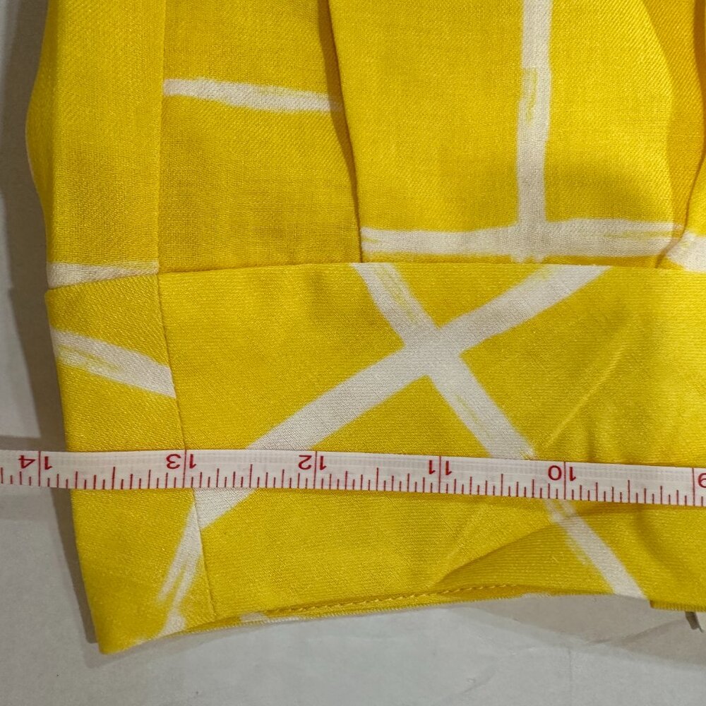 NWT MOON RIVER Anthropology Yellow White Wide Leg Trousers Women Sz S - Picture 12 of 13
